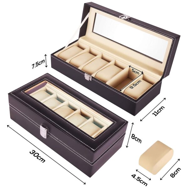 PU Leather Watch Box-6 Slots - Image 2