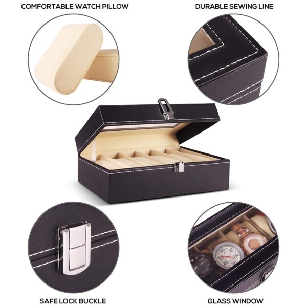 PU Leather Watch Box-6 Slots - Image 3