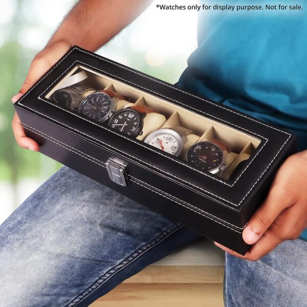 PU Leather Watch Box-6 Slots - Image 4