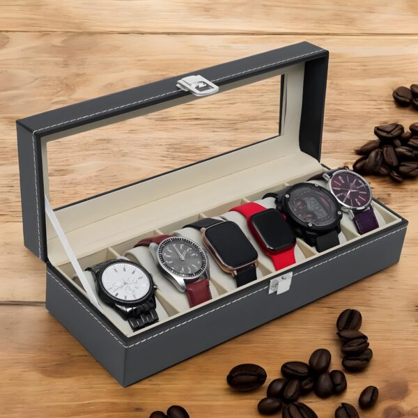 PU Leather Watch Box-6 Slots