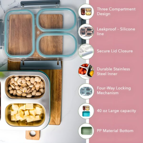 Stainless Steel Lunch Box | 1200 ML | Pack of 1 - Image 16
