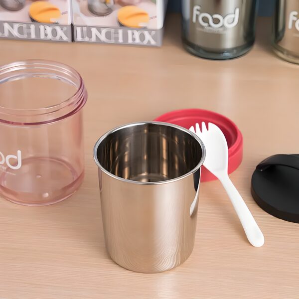 Stainless Steel Soup Rice Cup with Spoon | 400 ML | Pack of 1 - Image 4