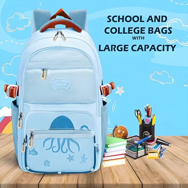 Backpack for School-College-Laptop-Office-46cm-Color Blue - Image 5