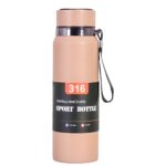 Insulated Temperature Display Water Bottle-800ml-Single Piece - Pink