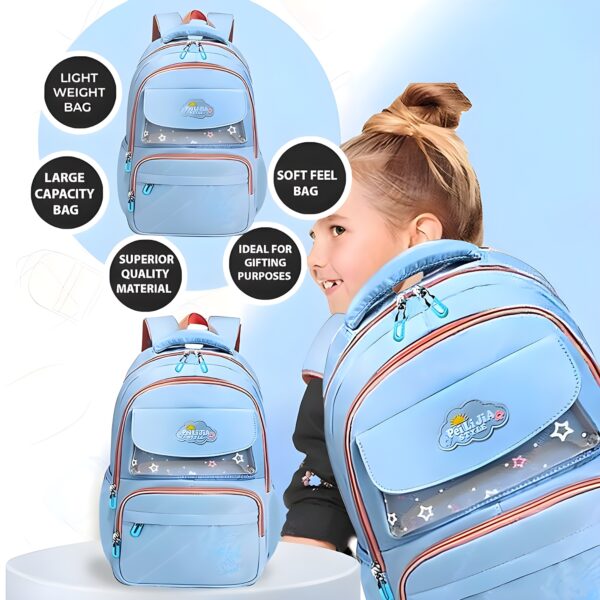 Backpack for School-College-Laptop-Office-46cm-Color Blue - Image 3