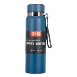 Insulated Temperature Display Water Bottle-800ml-Single Piece - Blue