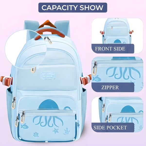 Backpack for School-College-Laptop-Office-46cm-Color Blue - Image 4