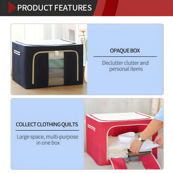 66L Storage Boxes for Clothes with Zip - Image 5